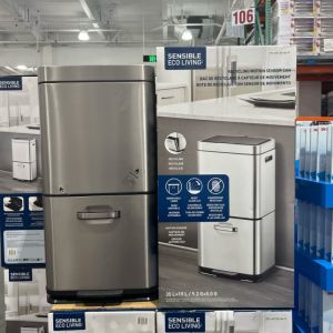 Stainless Steel Kitchen Waste Bin with Sensor and Double Layer EKO Household Garbage Can for Dry and Wet Waste