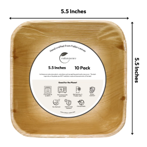 Compostable Palm Leaf 5.5" Deep Bowls 10-unit Pack Eco-Friendly Biodegradable Disposable Recyclable Natural