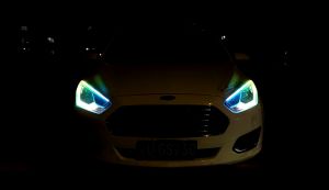 Lampu LED DRL Alis Flexible 30cm 60 CM Flexibel 60CM RGB Remote Mobil Cocok untuk sepeda motor mobil lampu depan lampu alis dan mata transformasi warna-warni