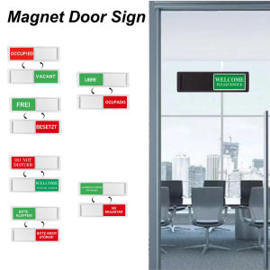 Do Not Disturb Door Sign Privacy Meeting Room Status Occupied Vacant Sign Magnet Slider Multiple Language for Office Home Hotel