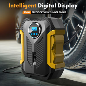Carsun 150Psi 12V Inflator: Digital Display Led Light Smart Tire Pressure 3m Cord—For Cars Bikes Balls