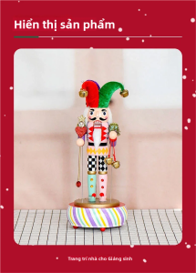 Hộp Nhạc Gõ Gỗ Hình Chú Hề Đế Tròn Đồ Trang Trí Nhà Cửa Quà Tặng Thủ Công Mỹ Nghệ