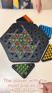 Classic Puzzle Board Game Chain Triangle Multiplayer Rubber Band Chess Triangle Desktop Toys
