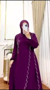 Elvira Dress Ceruty Apk Swaroski Dress dewasa terbaru 2025 Dress lebaran remaja/dewasa terbaru
