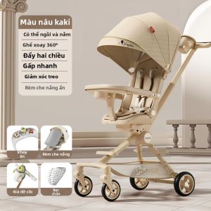 AMEITO | Xe đẩy trẻ em gấp gọn siêu nhẹ ngả hai chiều tay cầm cao