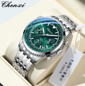 CHENXI Night Light Waterproof Timer Moon Phase Calendar Multi Functional Watch Fashion Quartz Watches for Men