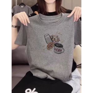 Short Sleeve Loose Slim Fit Large Size Women T-Shirt