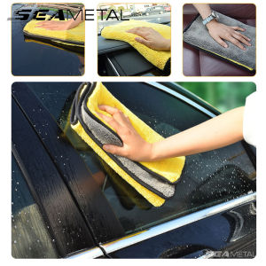 ผ้าพันคอ400GSM ผ้าล้างรถไฟเบอร์เนื้อดีแห้งเร็วของผ้าขนหนูคอรัลฟลีซรถยนต์ผ้าหนาสีแสดเข้ม ผ้าเพื่อนผู้หญิงและผู้ชาย