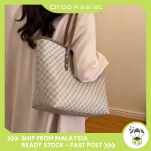 DROPASSIST 2083 READY STOCK Retro Style Simple Underarm Big Capacity Woman Shoulder Tote Handbag Beg Perempuan Wanita
