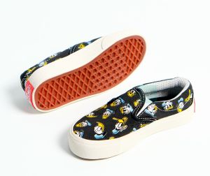 Sepatu Anak Slip On Donald Bebek Hitam Size Laki laki Perempuan - Urban Sneaker Kids