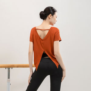 Modern Dance Practice Uniform Womens Short Sleeve Shape-Fitting Dance Top Classical Dance Teacher Slimming Form-Bodywear