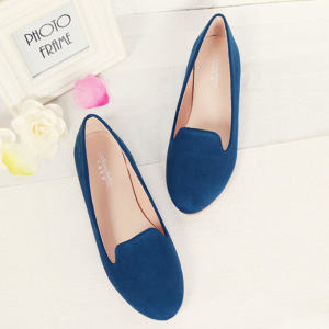 Retro Style Large Size Womens Flats Work Shoes Small Size round Toe Casual Slip-On Flat Heel Fashionable Solid Color