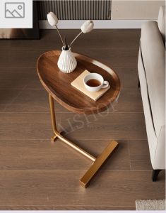 Simple Modern Solid Wood Side Table Sofa Corner Table Bedside Table Oval Coffee Tea Table [SG Seller]