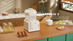 Máy tiệt trùng sấy khô nấu cháo thông minh tích hợp máy hâm sữa FATZBABY Captain 3 FB4326SL 8 chế độ