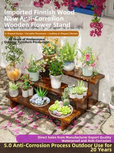 XiMei WoodWork | Stair-step Anticorrosive Wooden Shelf