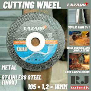 Batu Potong Gerinda Tipis Pisau Potong Besi Stainless Lazaro Resibon Cutting Wheel Disc 4 × 12 Tipis