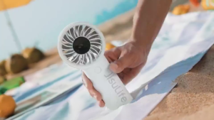 JISULIFE Handheld Fan Life4 5000mAh 12 Blades Turbo fan 5 Wind Speeds Portable Fan With Digital Display Powerful Wind