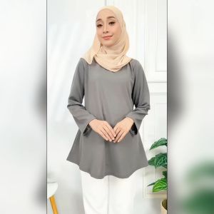 KM Muslimah Inaya Peplum Fashion Blouse Top Baju Wanita Modern Muslim [B31227]