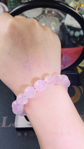 Premium Grade Faceted / Classic Jelly Rose Quartz Bracelet
