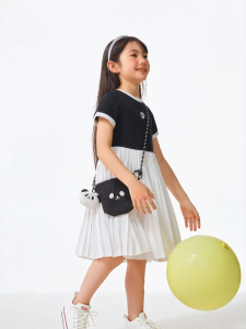 Semir | Panda Print Pleated Childrens Dress