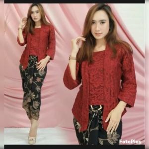 Kebaya Kutubaru Burkat KARTINI JAMAN DULU/Pakaian Tradisional/Baju Atasan Ibu Ibu Model Kebaya Kutubaru Kain BURKAT Lengan Panjang Termurah/PROMO Kebaya Burkat Sofia Bali Terlaris/Kebaya Kutubaru Burkat Tanpa Kancing/Kebaya Bali Burkat Sofia Modern kebaya