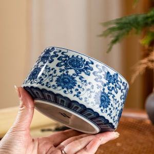 Jingdezhen Ceramic Tea Washing Bowl Ancient Blue And White Porcelain Waste Water Cylinder Tea Scraps Bucket Tea Ceremony Accessories