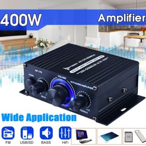NEW Pro HiFi Stereo Audio Power Amplifier Aluminum Alloy 200W+200W Left Right Dual Channel Power Amplifier with RCA Input