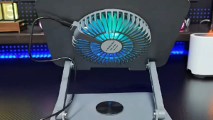 Laptop Stand 360° Adjustment With Fan Carbon Steel Laptop Cooler Large Diameter Magnetic Turbofan