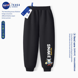 Cotton Fleece Childrens Long Pants Boys Spring Autumn Black Fleece Lined Casual Trousers Comfortable mid Waist Nine Points