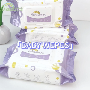 Sumikko 5 Packs x 100 Sheet No-Alcohol Gentle Baby Wet Wipes Disposable Cotton Odorless