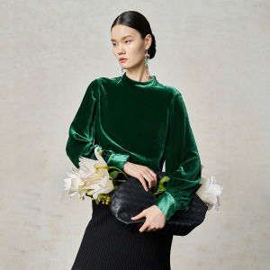 Silk Velvet Elegant Slimming Shirt