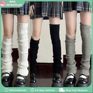 Over Knee Japanese JK Uniform Leg Warmers Korean Lolita Winter Girl Women Knit Boot Socks Pile Up Socks Foot Warming Cover