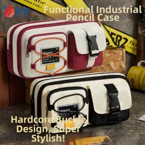 MINGZHUO | Retro Workwear Style Large Capacity Multi-functional Pencil Case