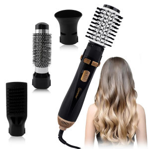 Hatteker EU 4 หัว Hot Air Brush เครื่องเป่าผม Strong WIND ไฟฟ้า Straightener Curler Roller Comb Blower จัดแต่งทรงผมเครื่องมือสําหรับผู้หญิง