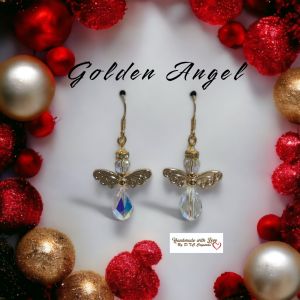 [D.T.C CRYSTALS] Golden Angel Earrings with Swarovski Element Crystals