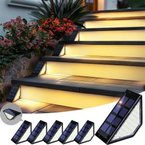 2~8PCS Solar Deck Lights Fence Lights Outdoor Step Lights Waterproof Solar Lamps for Railing Stairs Fence Yard Patio and Pathway