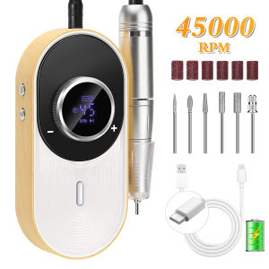 DianaBeauty 45000RPM Professional Nail Drill Rechargeable Nail Drill Manicure Machine With LCD Display Portable Cordless Drill