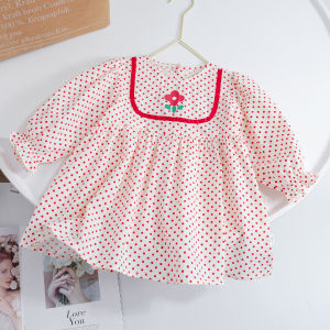 Autumn New Princess Dress Small Fresh Polka Dots Childrens Dress