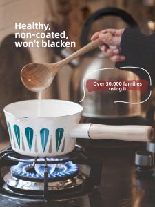 SHUEHO | Enamel Chinese Style Single-handle Milk Pan