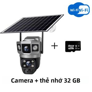 Camera Năng Lượng Mặt Trời WIFI Ống Kính Kép 12MP 10X Zoom Camera Quan Sát Ngoài Trời Với Tính Năng Theo Dõi Tự Động Phát Hiện Hình Người PTZ IP66 Hỗ Trợ Chống Nước