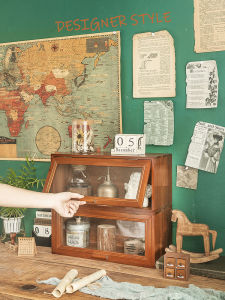 Vintage Wooden Dustproof Tea Cup Organizer