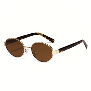 90s Retro Style Oval Glasses Suitable for Womens Lightweight Fashion Suitable for Summer Beach Daily Wear