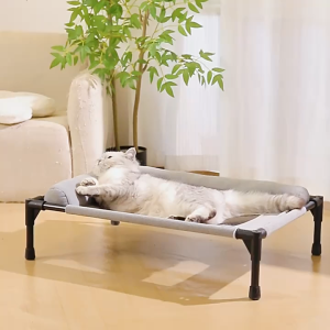 Elevated Dog Bed Raised Cooling Outdoor Dog Cots Beds for Small Medium Sized Dogs Outside Cat Camp Bed Off Ground with Breathable Mesh & No-Slip Feet Dog Hammock Bed