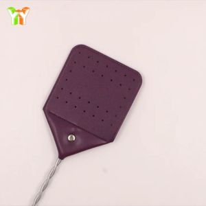 1pcs Manual Leather Fly Swatter Hanging Flyswatter With Metal Handle Easy To Clean
