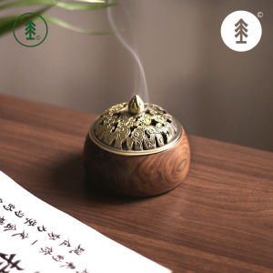 Sansi Workshop Wooden Joss-Stick Incense Holder New Chinese Zen Incense Burner Black Walnut Costustoot Insert Agarwood Sandalwood Incense Incense Burner