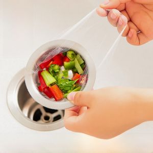 Kitchen Sink Strainer Drain Filter Net Dishwashing Vegetable Washing Sink Drainage Mesh Disposable Household Anti-Clogging Tool