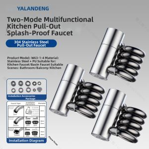 YALANDENG | Anti-splash Anti-clogging Magnetic Pull-out Pressure-boosting 360-degrees Flexible Faucet Nozzle