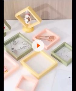 SG Seller Jewelry Medal Display Box / Transparent Film Storage Box Dustproof Display Organizer Suspension Box /Transparent Frame Display Case Holder for Ring Necklace Bracelet Earring