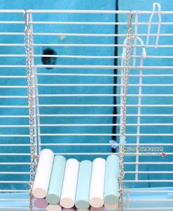 หนูแฮมสเตอร์สามารถเปลี่ยนรูปรั้วสะพานนุ่มชิงช้าของเล่นปีนบันไดสะพานโค้ง30/50cm อุปกรณ์ทำฉากหมีสีทอง