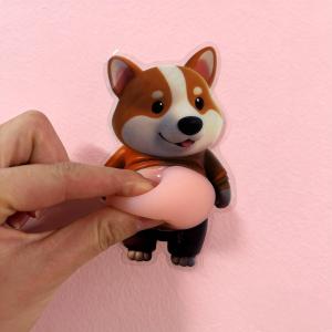 6/4/2 Pcs Cute Big Belly Corgi Dog Squeeze Fridge Stickers Home Kitchen Decor & Party Favors